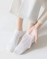 5-Pack Women No Show Socks Cotton Thin Breathable Low Cut Solid Color Socks